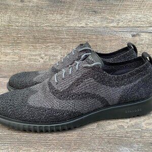 Cole Haan Zerogrand Stitchlite Gray Black Wingtip Oxford Casual Shoes Size 9